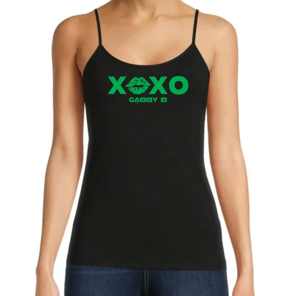Women's Black/Green "XOXO" Tank Top