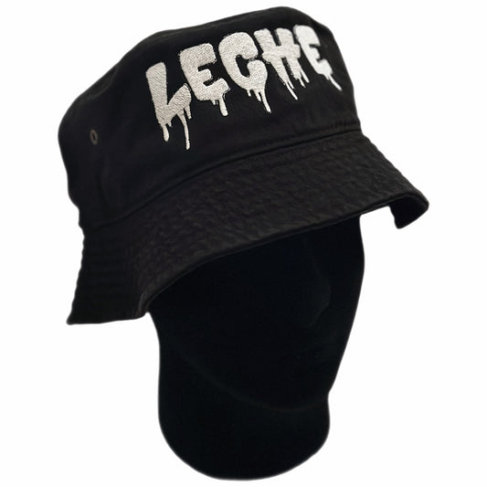 Black "LECHE" Bucket Hat