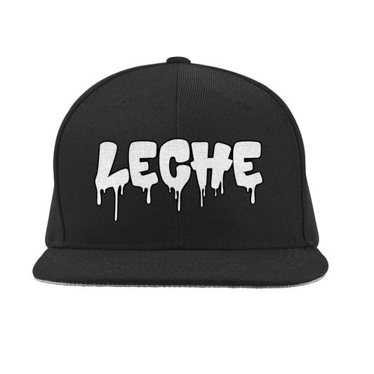 Black Snap Back "LECHE" Hat