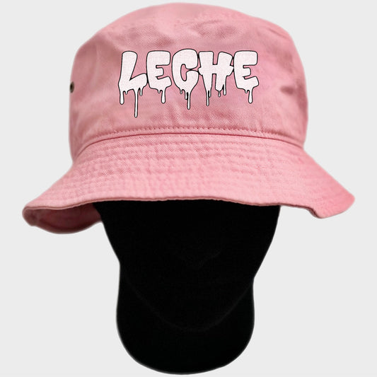 Light Pink "LECHE" Bucket Hat